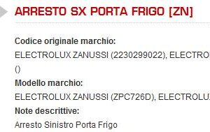 Cerniera Di Arresto Sinistro Porta Frigo Electrolux 2230299022